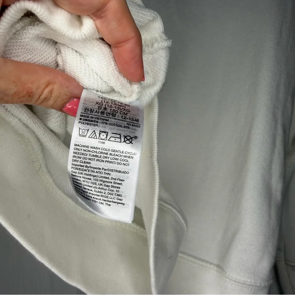 GAP Kids White Hoodie with Colorful tie dye Design size XL (12)